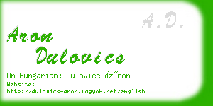 aron dulovics business card